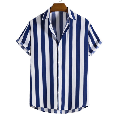 Striped short-sleeved shirt