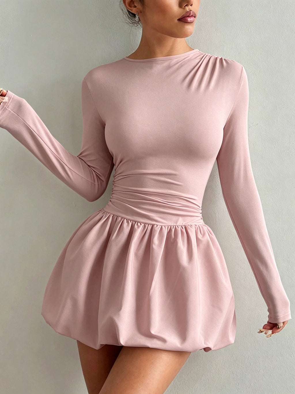 Long-sleeved flowing dress